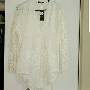 White lace bodysuit.